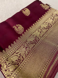 Pure Crepe Satin Silk Saree🧉- 902221
