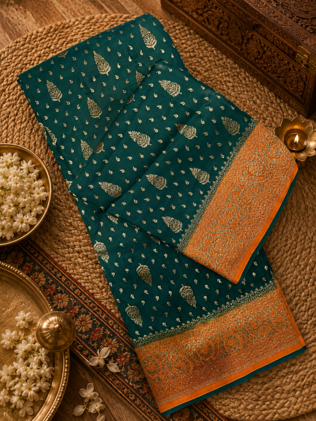 Pure mix crepe silk saree