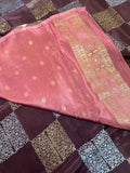 Pure Chinnon crepe Saree- 902541 Chocolate brown