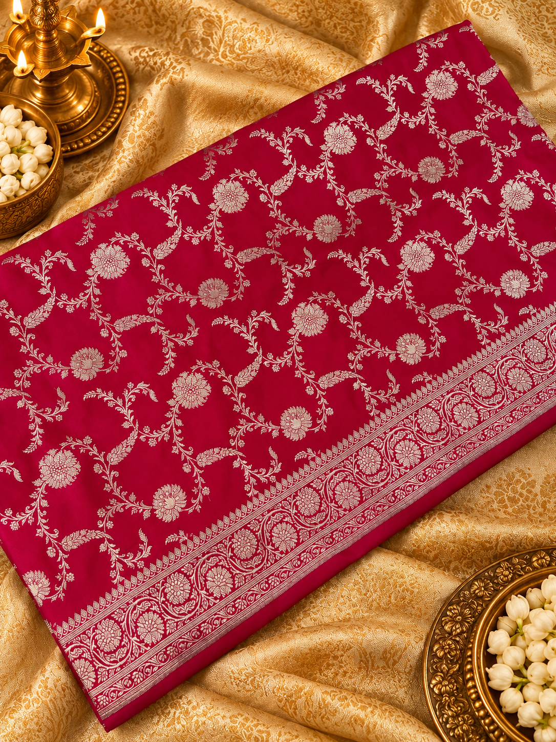 Premium Banarasi Crepe Satin Silk Saree -902860
