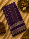 Pure Mix Crepe Mysore Silk Saree  (Deep wine)