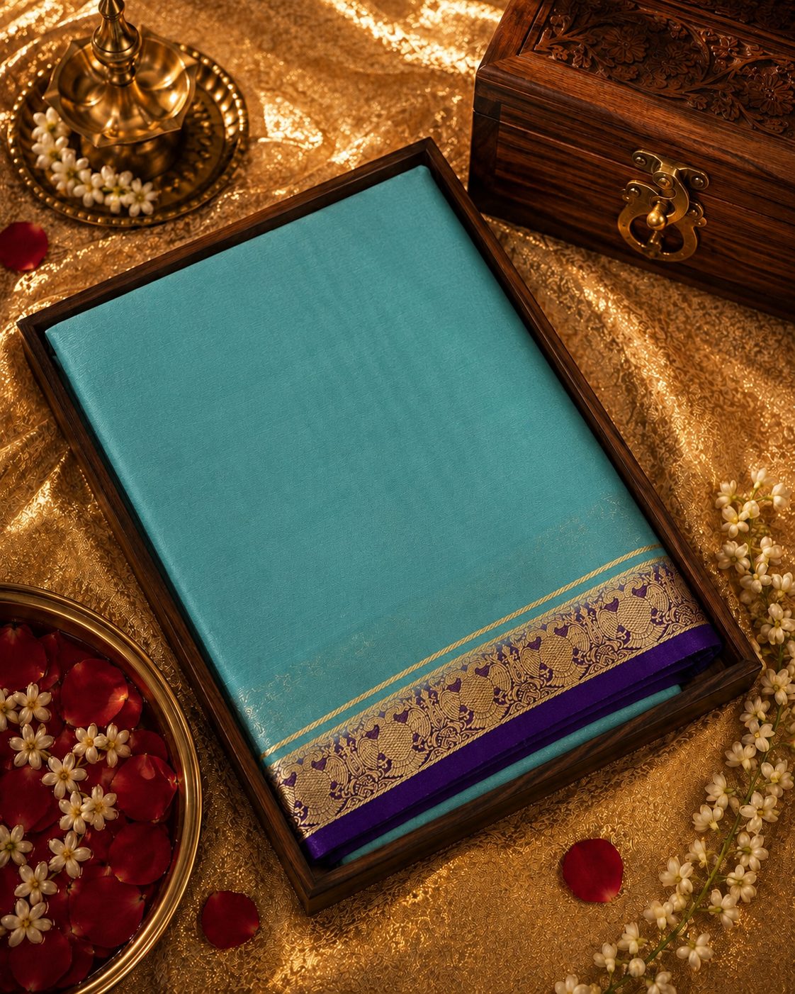 Premium Semi Mysore Crepe Silk Saree