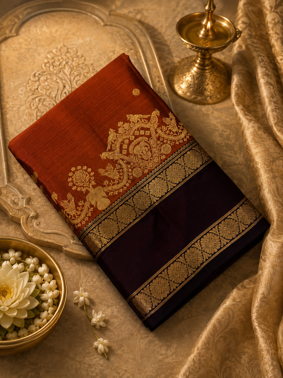 Pure Handloom Kanjeevaram Silk Mark Certified Saree