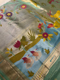 Premium Quality Tissue crepe silk in Paithani - 902691