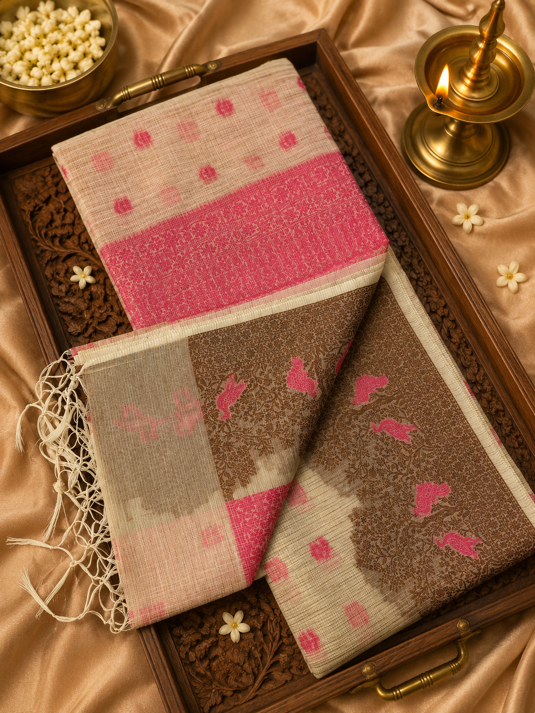 Premium Super Net Linen Saree