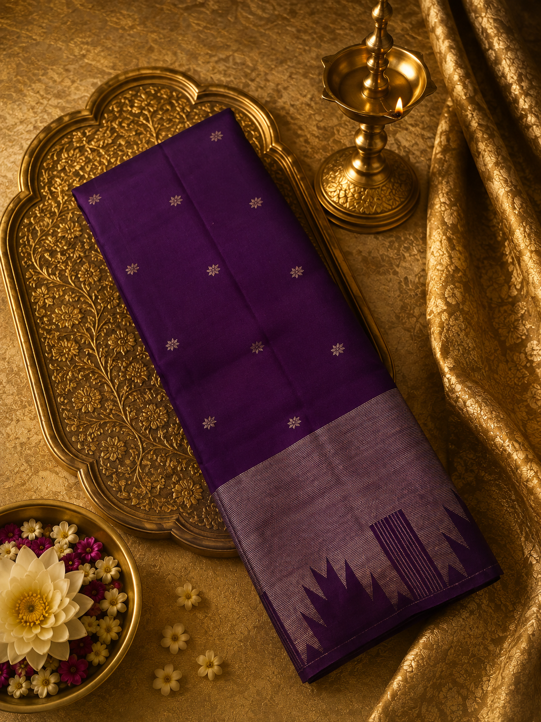 Pure Handloom Kanjeevaram Silk Mark Certified Saree