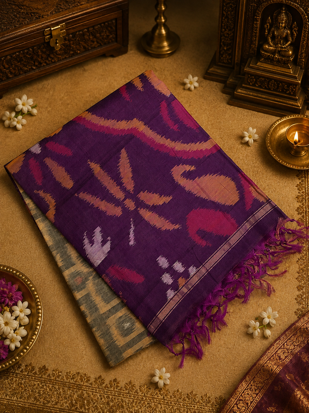 Pure Pochampally Cotton Silk Saree