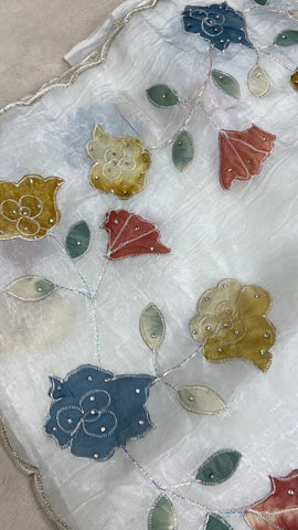 Pure paper crush organza saree