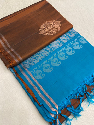 Half Mix Kanjeevaram Soft Silk Saree