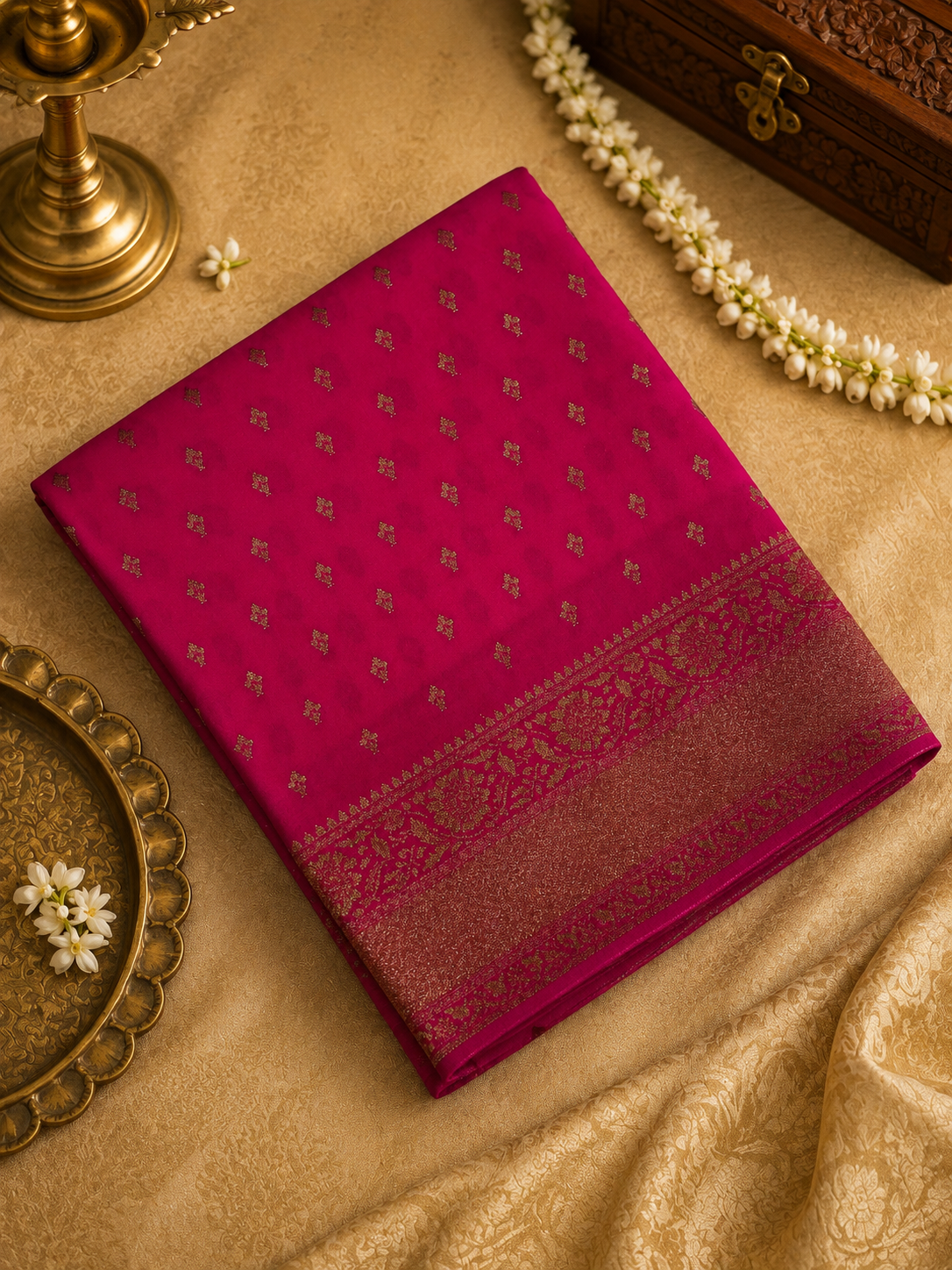 Premium Banarasi Crepe Khaddi Georgette Saree