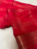 Pure Mix Mysore Crepe Silk Saree- Red