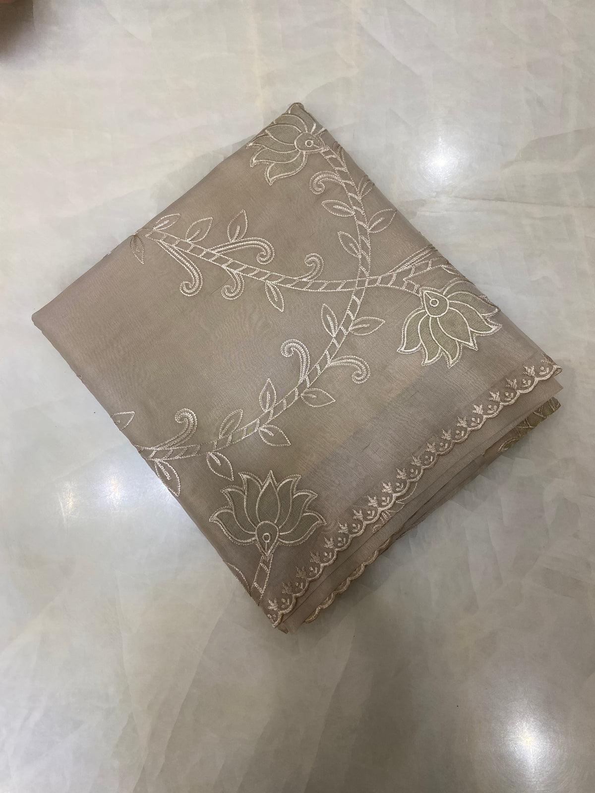 Pure organza saree with embroidery work