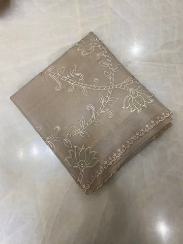 Pure organza saree with embroidery work