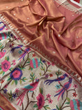 Premium Soft Tissue Organza Saree With Paithani Border