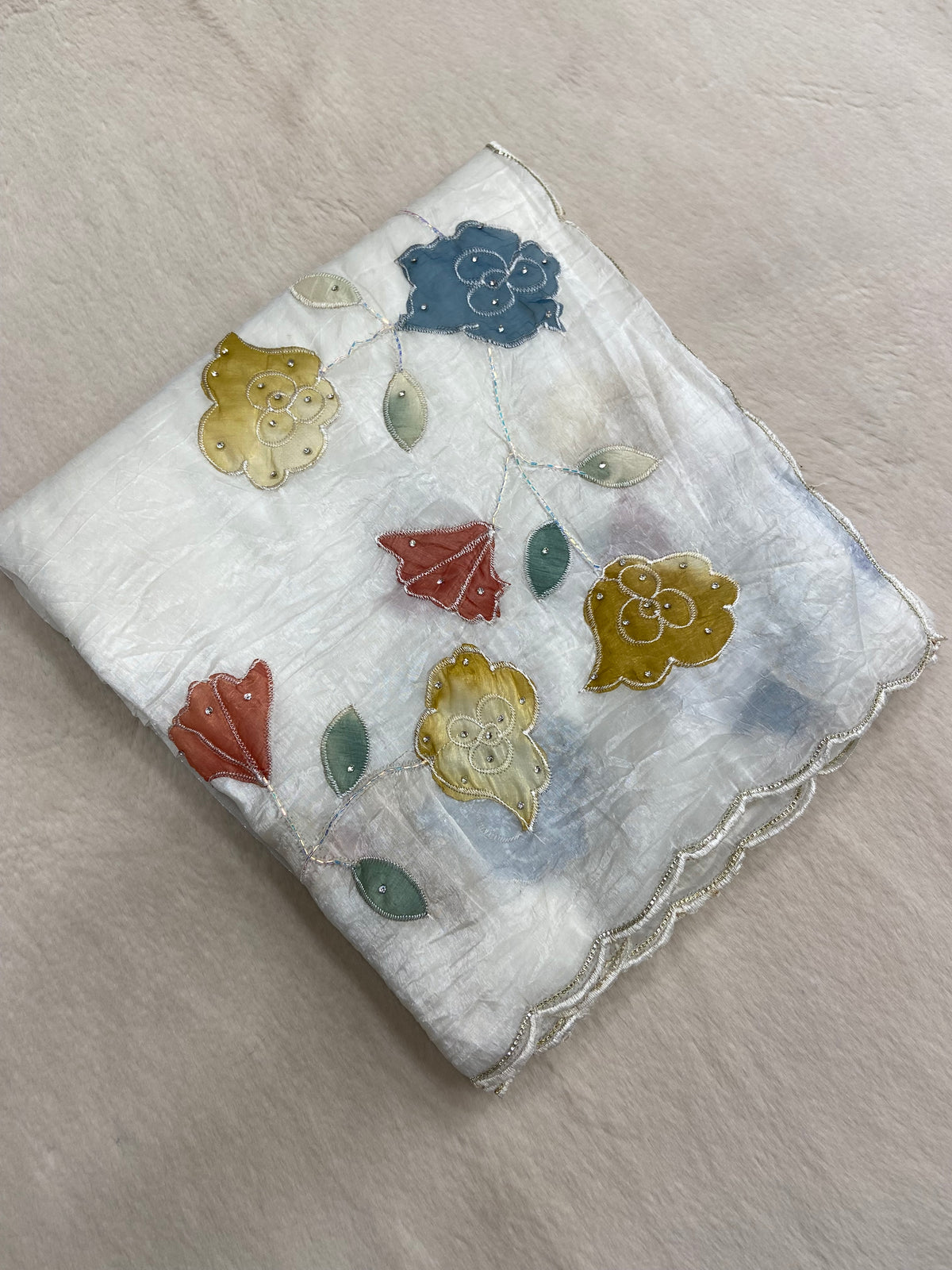 Pure paper crush organza saree