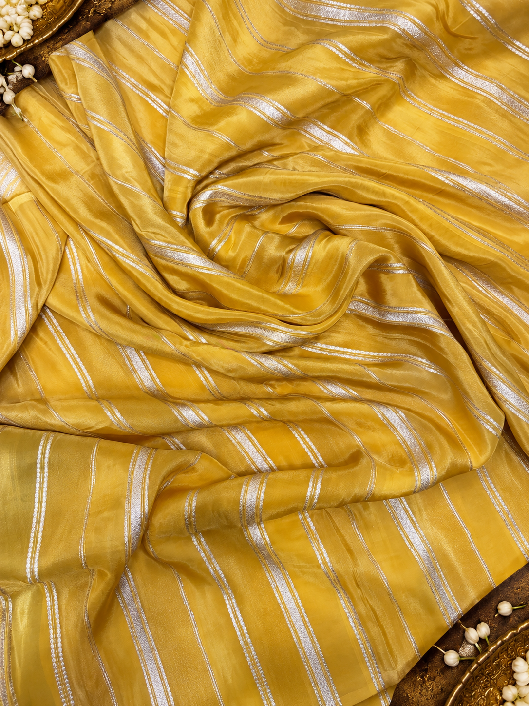 Pure Chinnon crepe Saree- 902563 Yellow