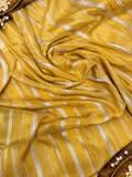 Pure Chinnon crepe Saree- 902563 Yellow