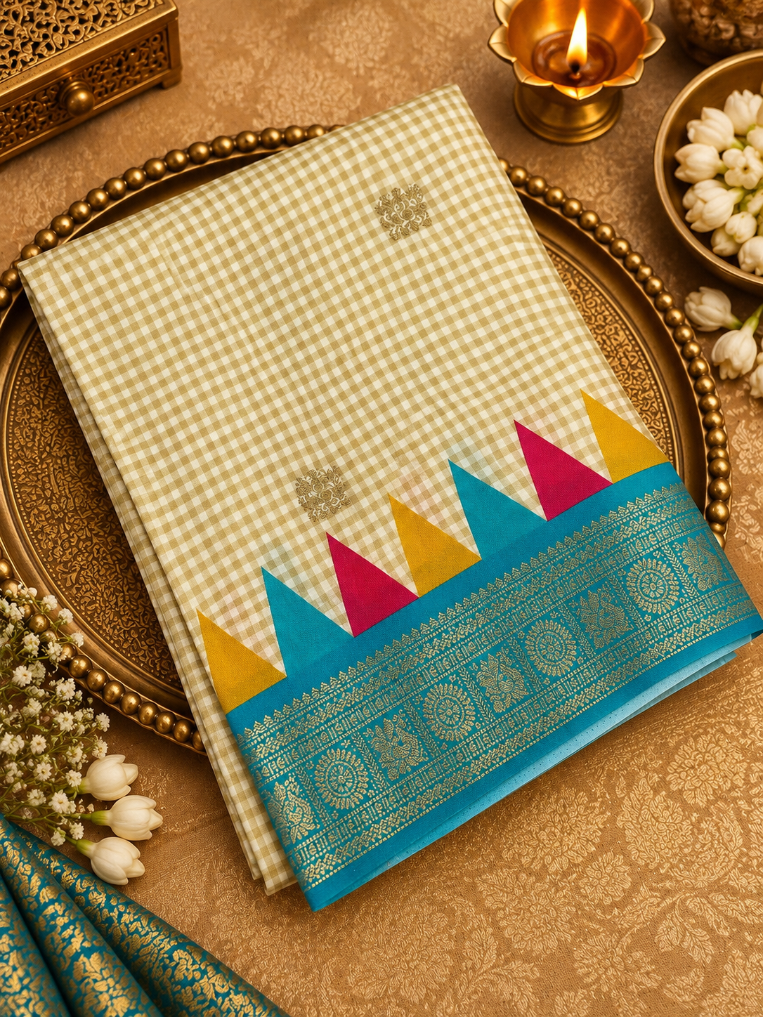 Premium Crepe Silk Saree Ganga Jamuna Border - 902652