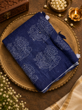 Linen cotton saree with mirror work- 902264