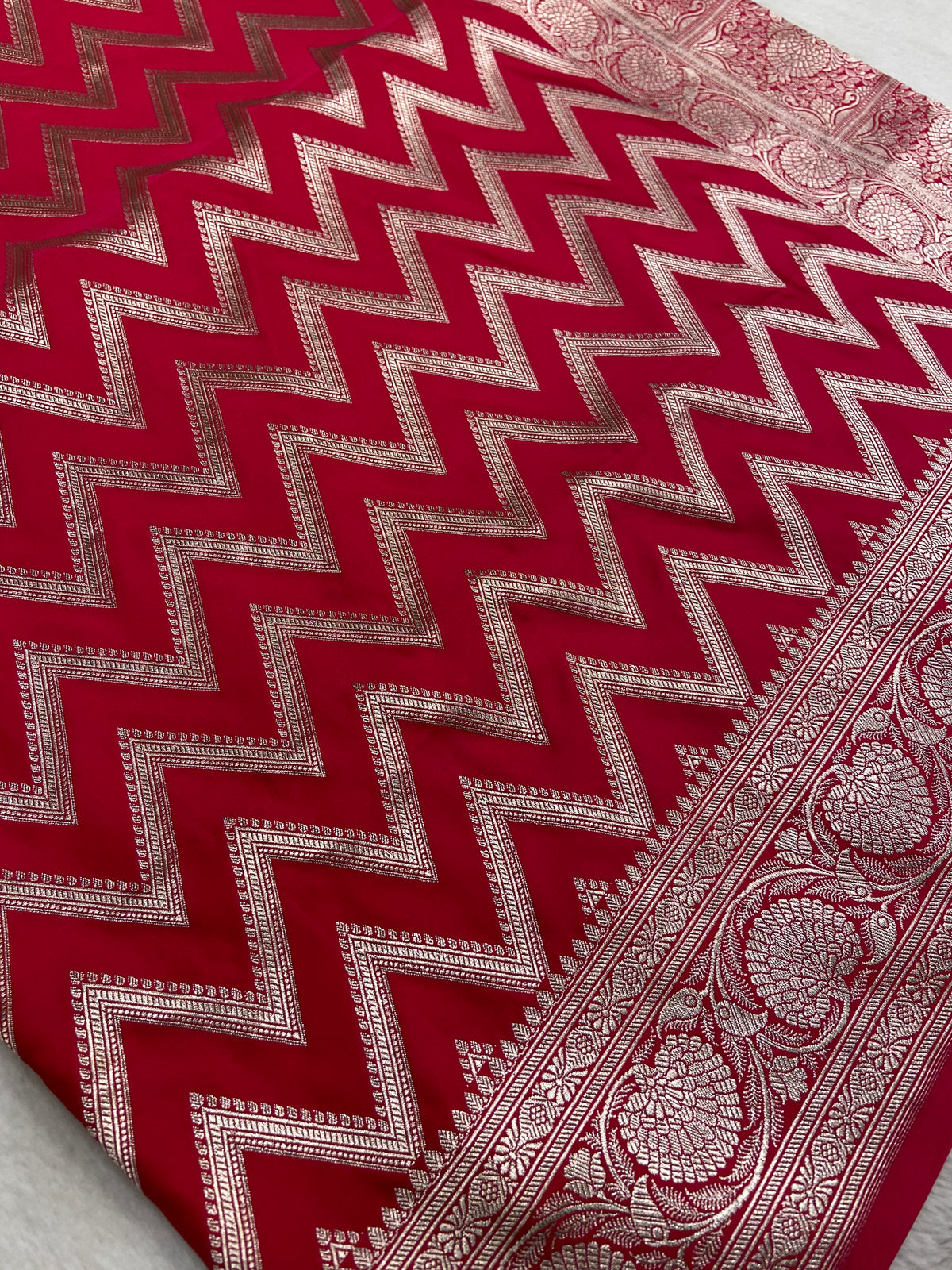 Premium Banarasi Crape Satin Silk Saree