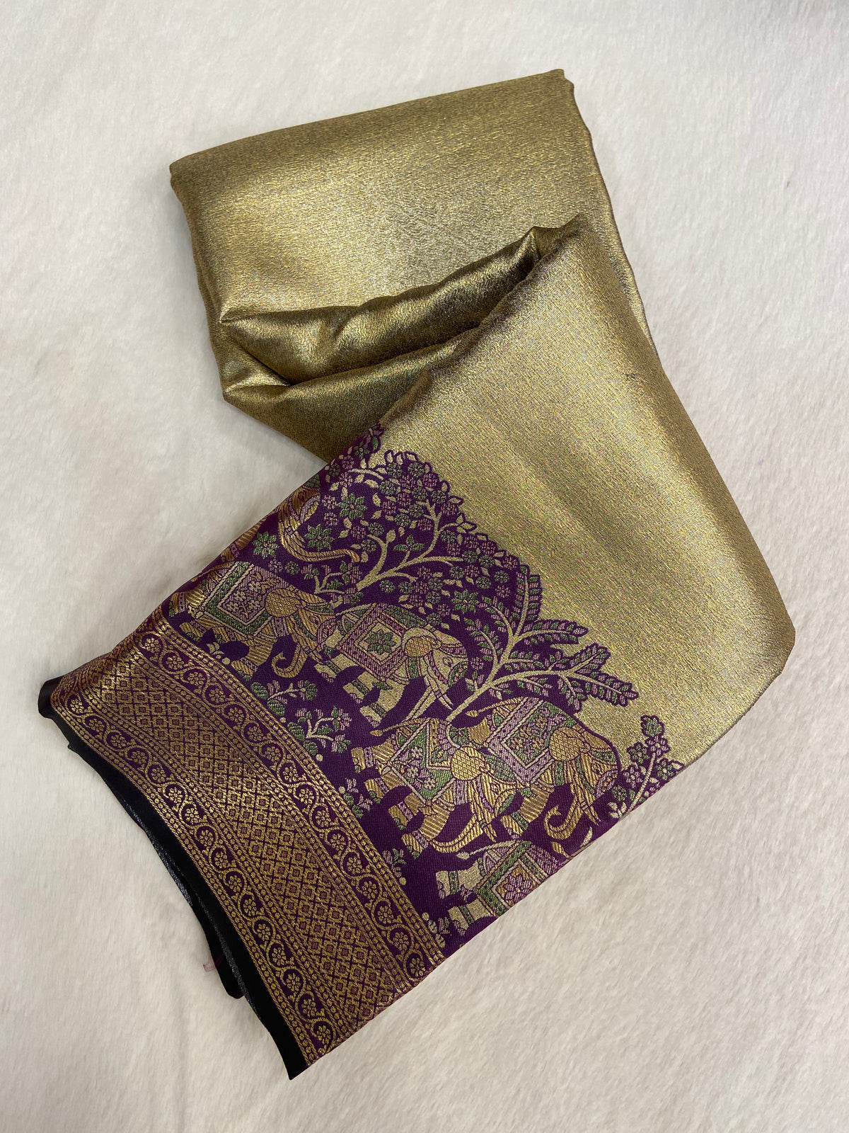 Pure mix bridal tissue semi silk saree