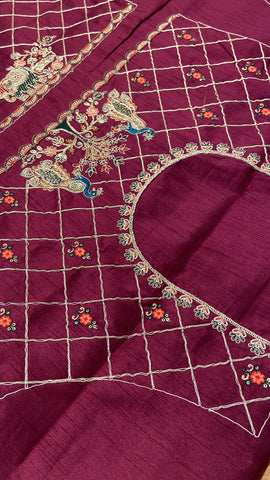 Bridal Soft Tissue Saree With Scallop Border