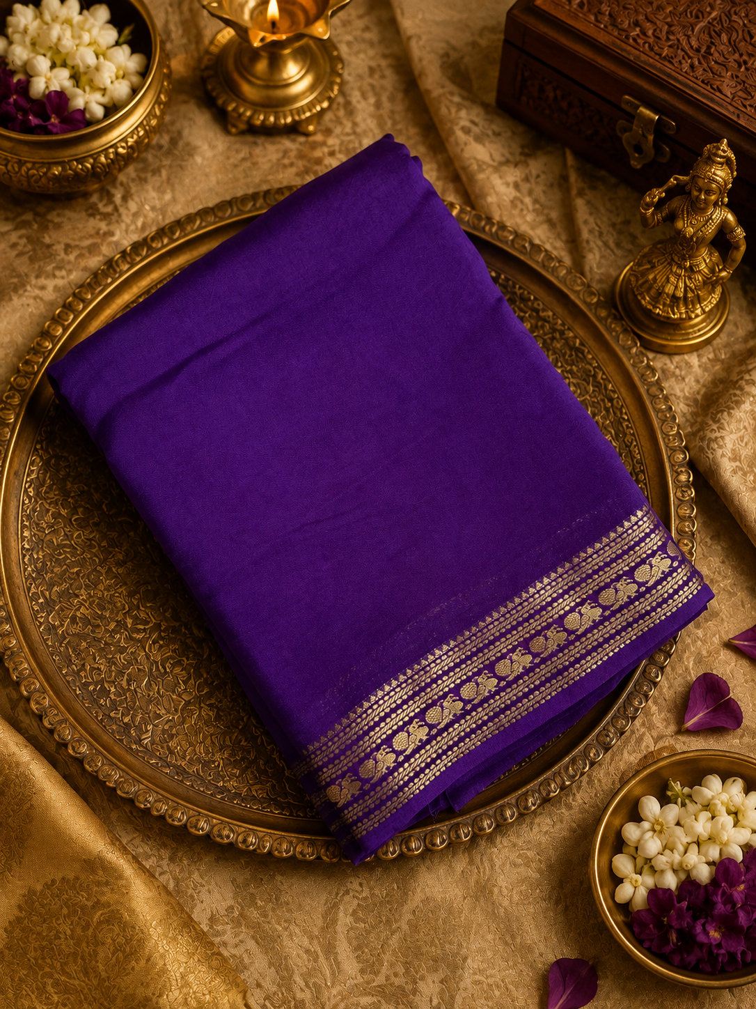 Premium semi mysore crepe silk saree
