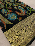 Premium Banarasi Crepe Kalamkari Saree🖤