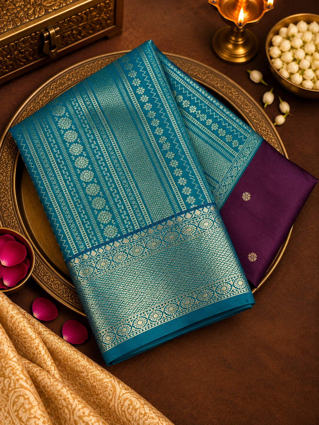 Premium Bridal Semi Kanchipuram Silk Saree - 902334