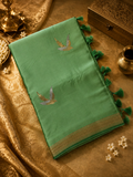 Pure crepe satin silk saree