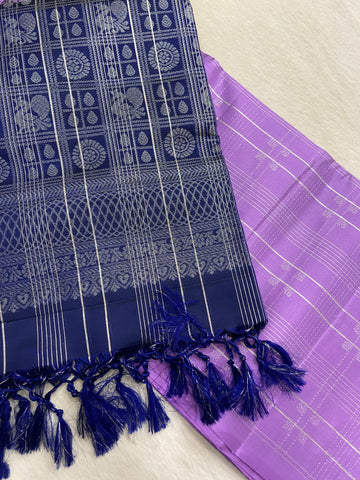 Pure Handloom Kanjeevaram Soft Silk Mark Certified Saree