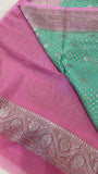 Pure crepe khaddi Banarasi saree- Silk mark certified