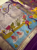 Premium Quality Tissue crepe silk in Paithani - 902691