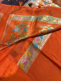 Premium Quality Tussar Saree in Paithani Weaves With Satin Border