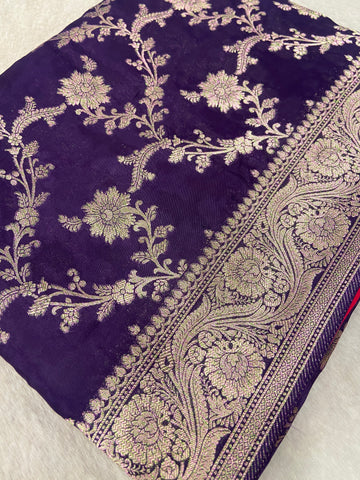 Premium Crepe Satin Silk Saree 💜