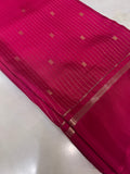 Pure Mix Crepe Mysore Silk Saree (Reddish pink)