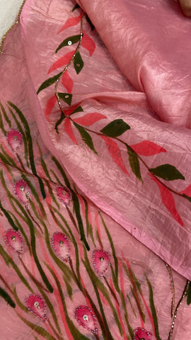 Premium crush organza saree