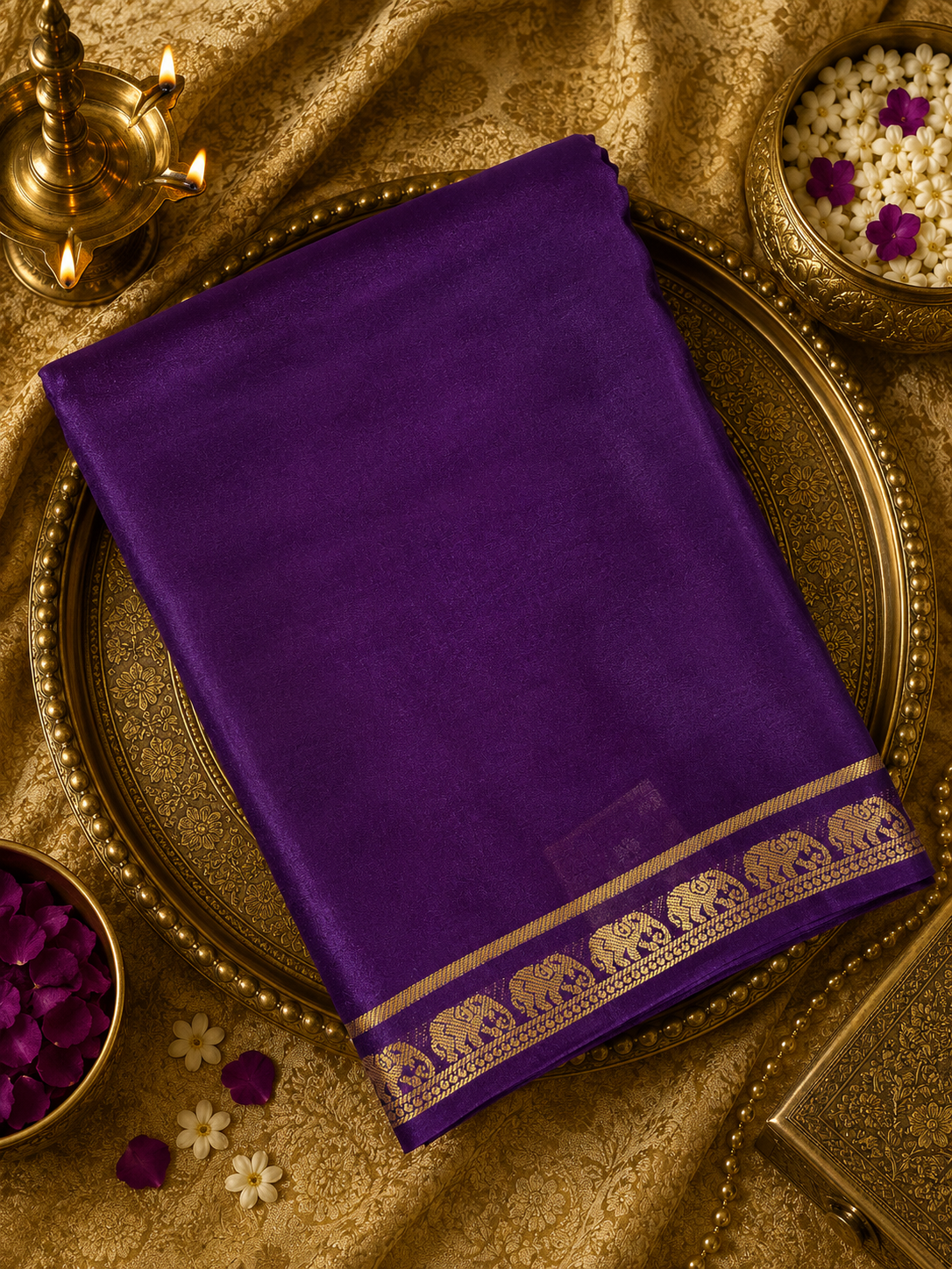 Premium semi mysore crepe silk saree