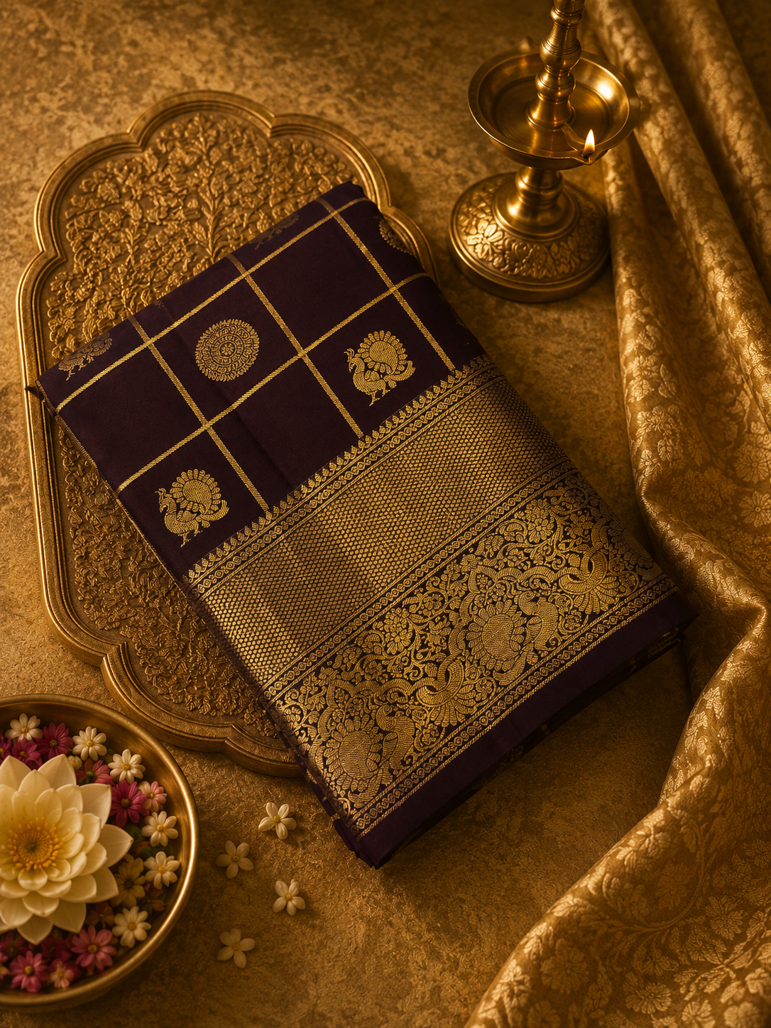 Pure Handloom Kanjeevaram Silk Mark Certified Saree