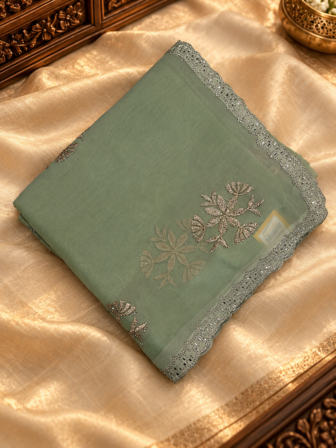 Premium designer organza saree- 902608