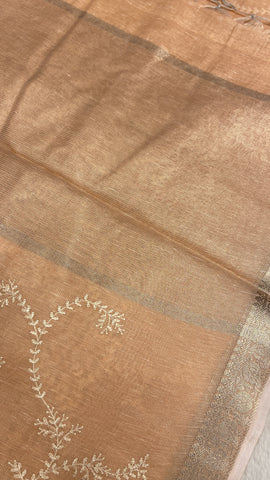 Organza saree with embroidery work