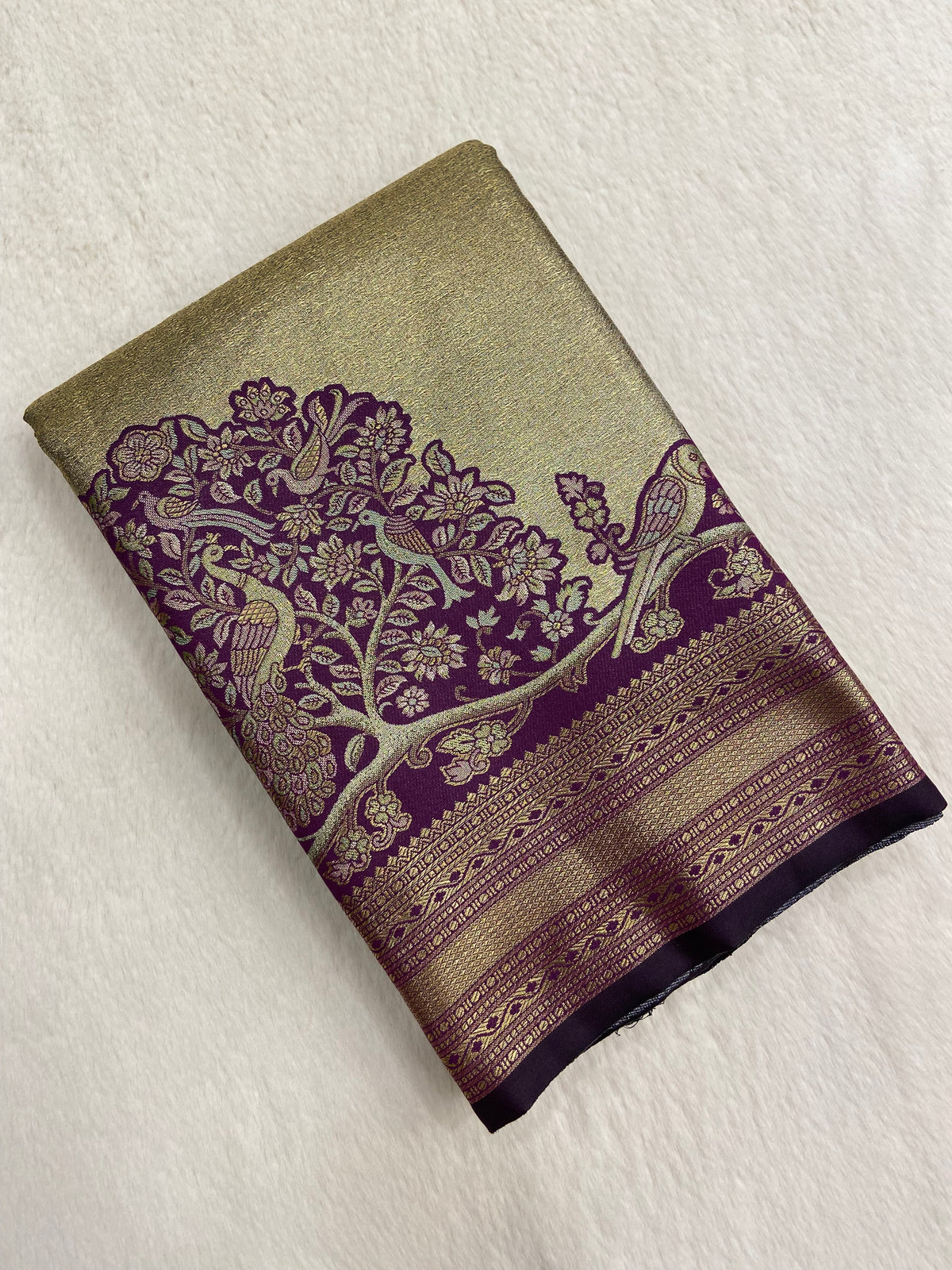 Pure mix bridal tissue semi silk saree