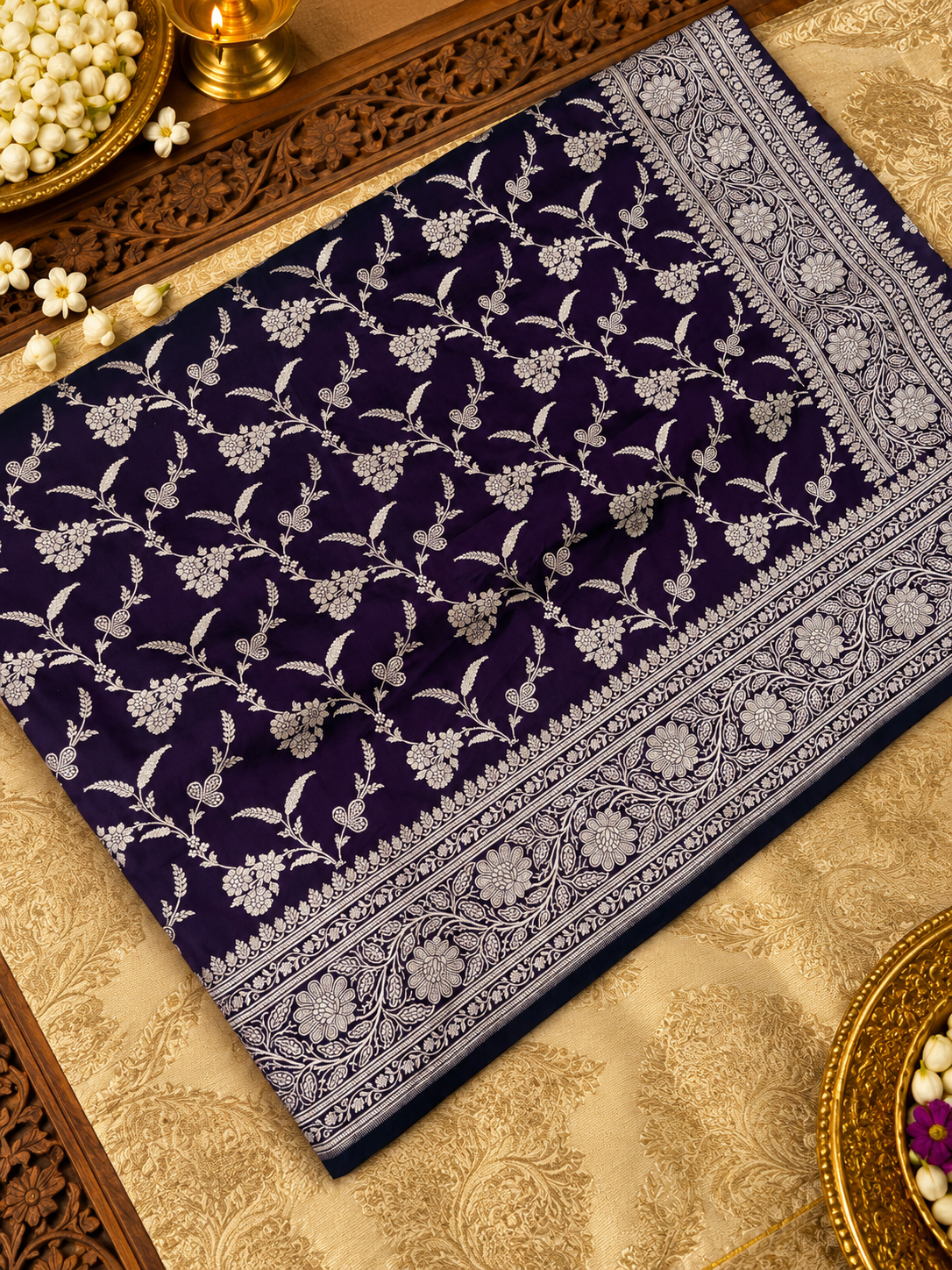 Premium Banarasi Crepe Satin Silk Saree -902861