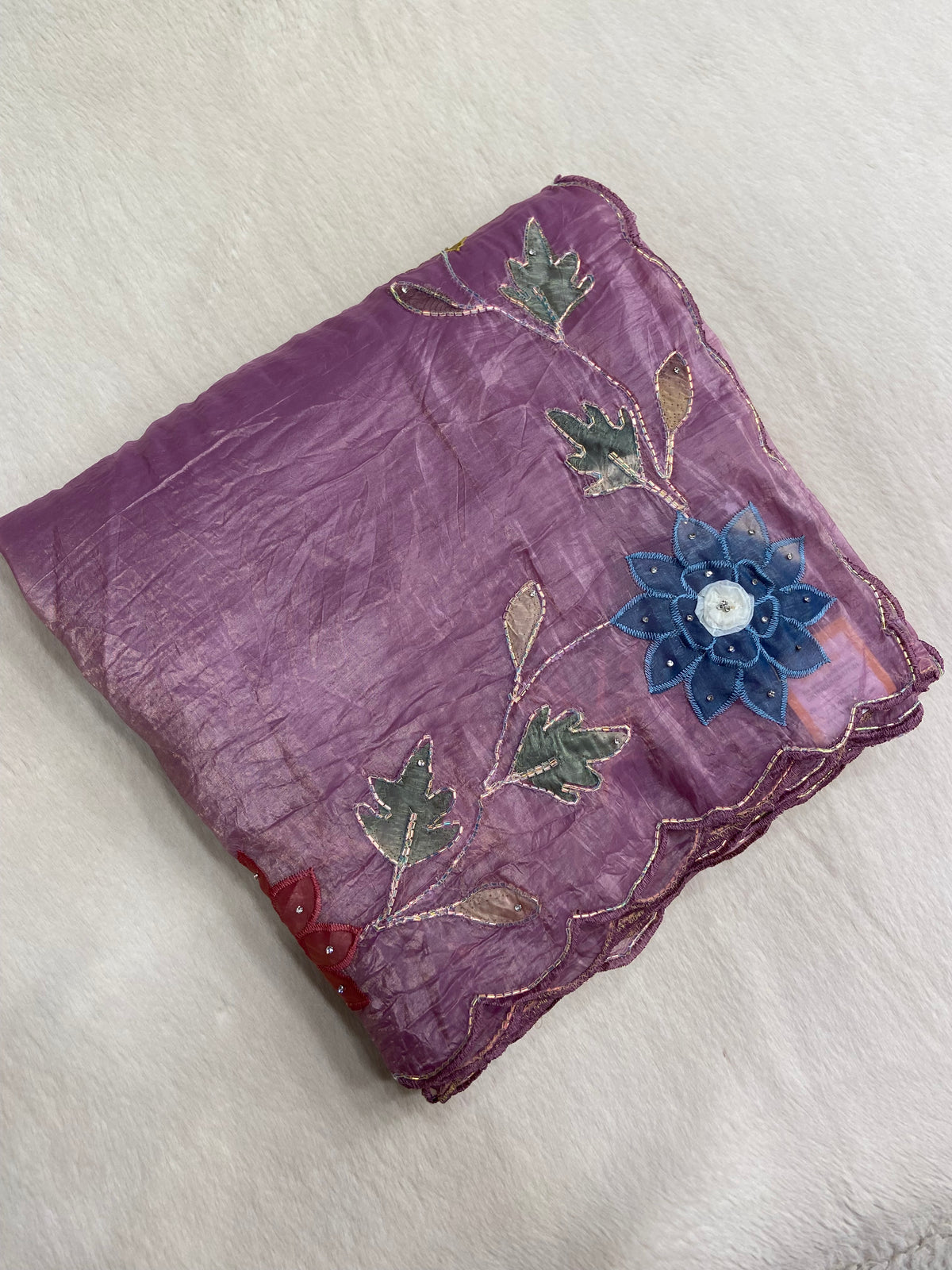 Pure paper crush organza saree
