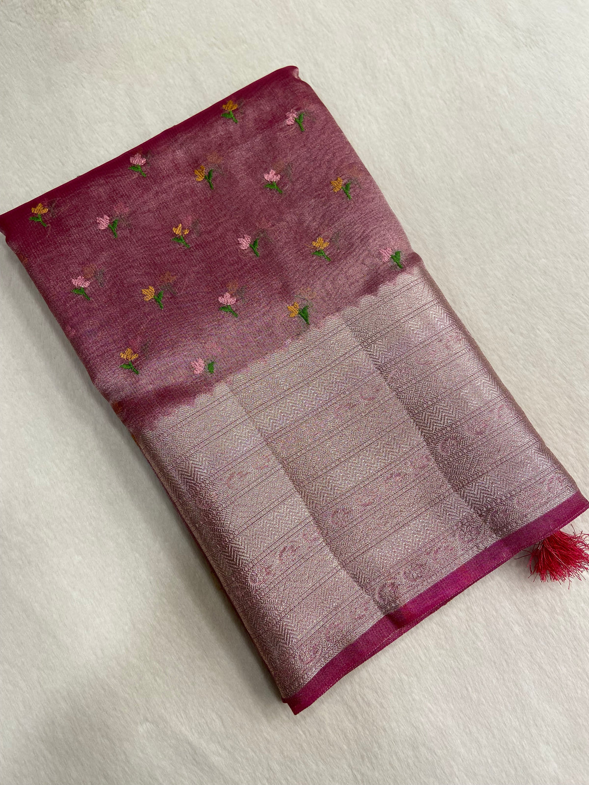 Tissue Organza Saree(dark)💓🌸