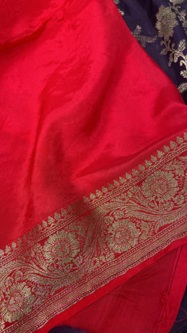 Premium Crepe Satin Silk Saree 💜