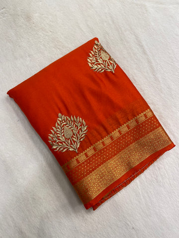 Premium wrinkle crepe silk saree