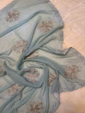 Premium designer organza saree- 902608 Aqua