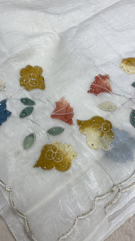 Pure paper crush organza saree