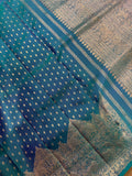 Pure 1G zari handloom Kanjeevaram Silk Saree- Silk mark certified- PS2404 Peacock blue